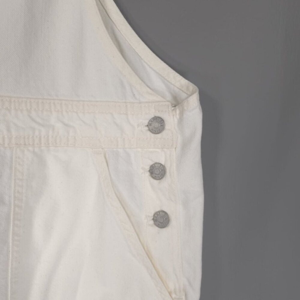 NWT MADEWELL‎ Women’s Denim Oversized Carpenter Shortalls Raw Hem Tile White XXL - Picture 12 of 16